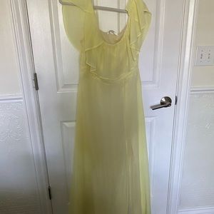 canary yellow prom dress
